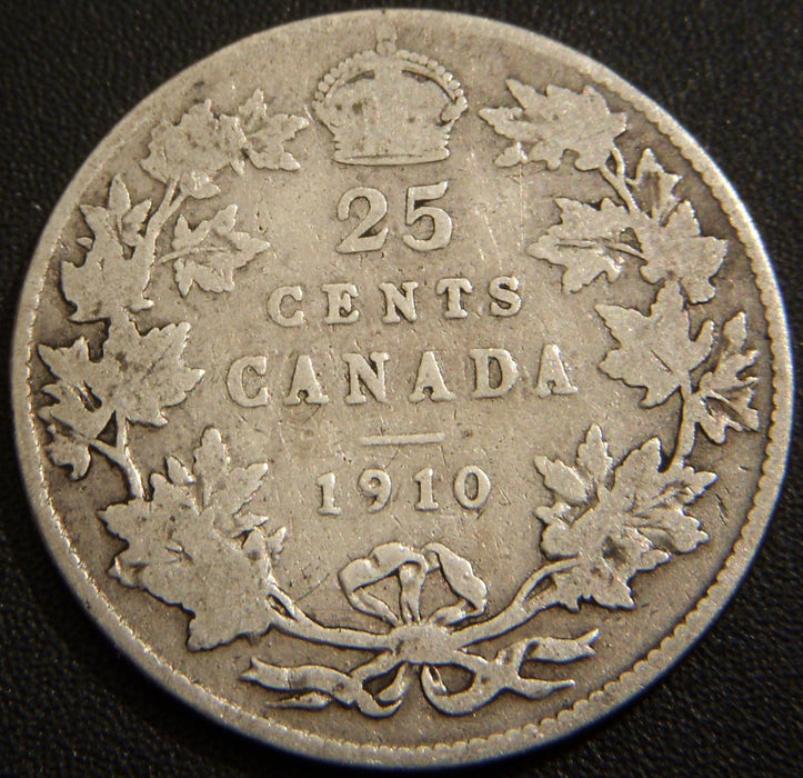 1910 Canadian Quarter - Very Good
