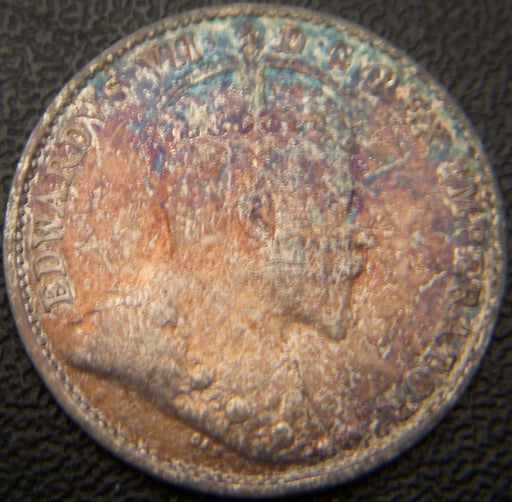1909 Canadian Silver Five Cent -  Round Leaf Fine