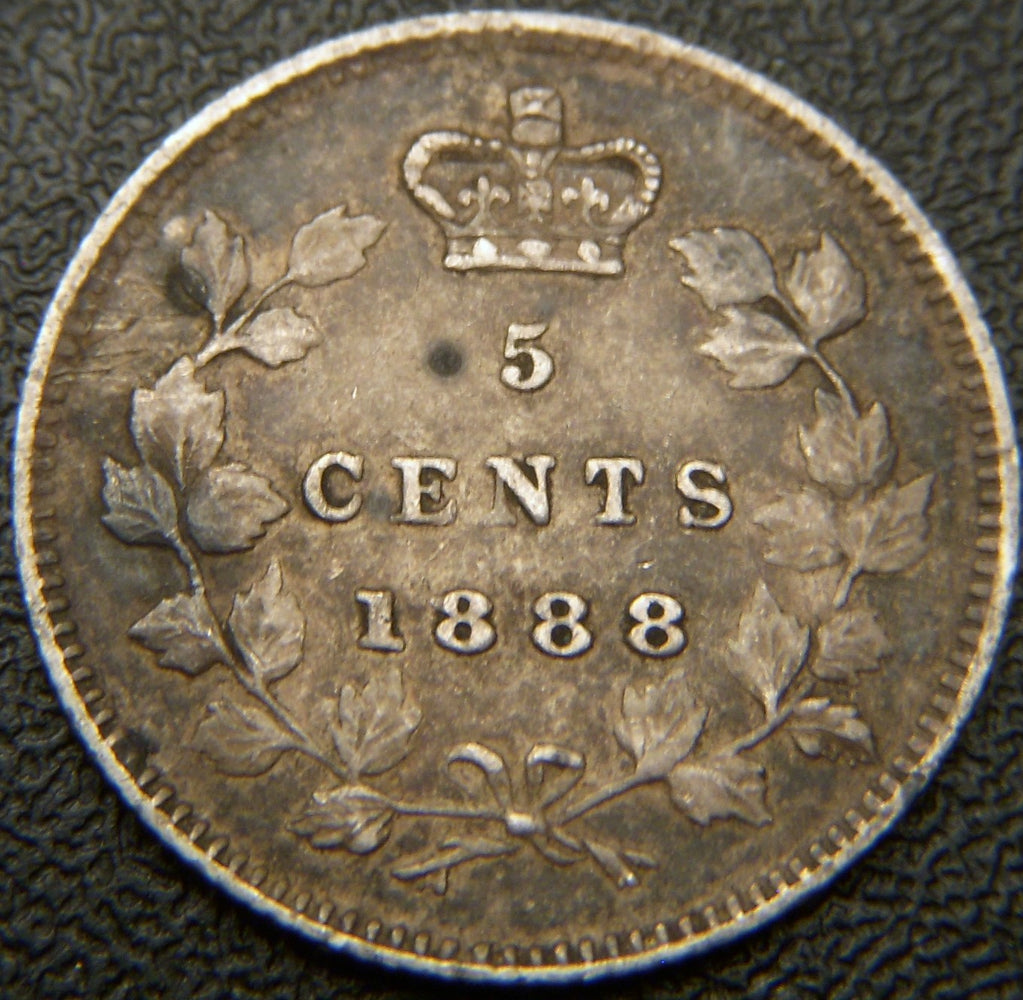 1888 Canadian Silver Five Cent - VF