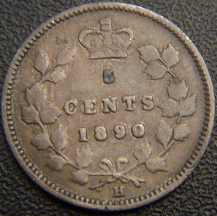 1890H Canadian Silver Five Cent - Fine