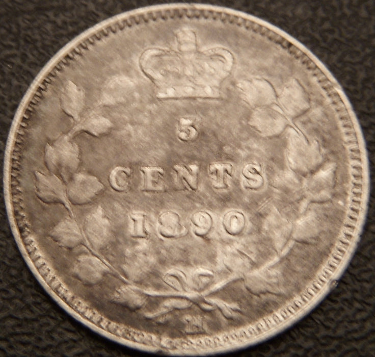 1890H Canadian Silver Five Cent - VF