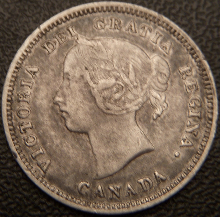 1890H Canadian Silver Five Cent - VF
