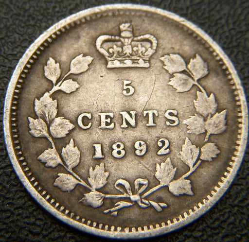 1892 Canadian Silver Five Cent - VF