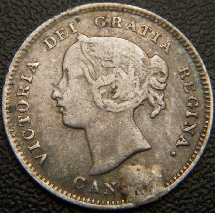1893 Canadian Silver Five Cent - F