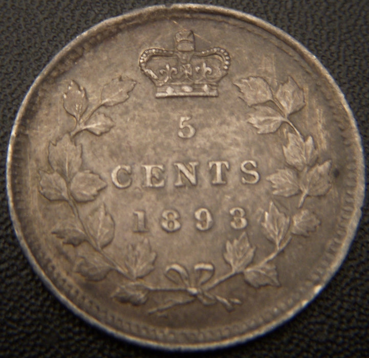 1893 Canadian Silver Five Cent - EF