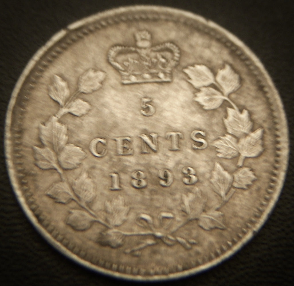 1893 Canadian Silver Five Cent - AU/Unc.
