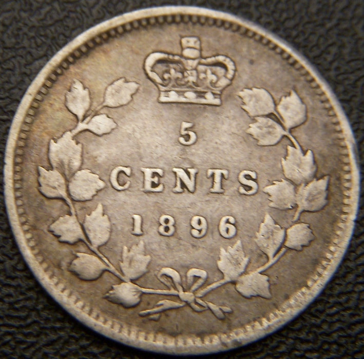 1896 Canadian Silver Five Cent - VF