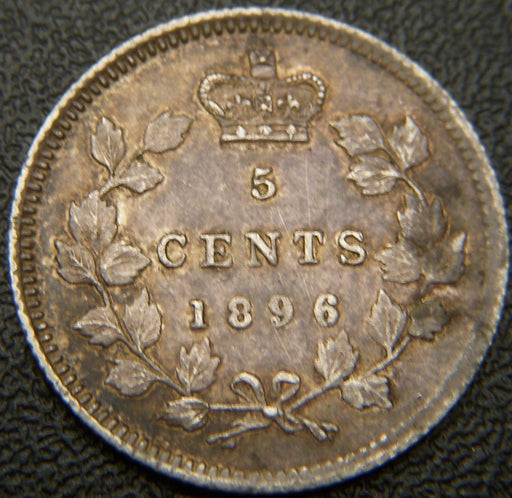 1896 Canadian Silver Five Cent - EF