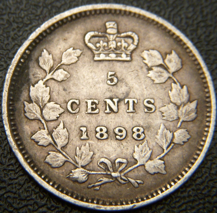 1898 Canadian Silver Five Cent - VF