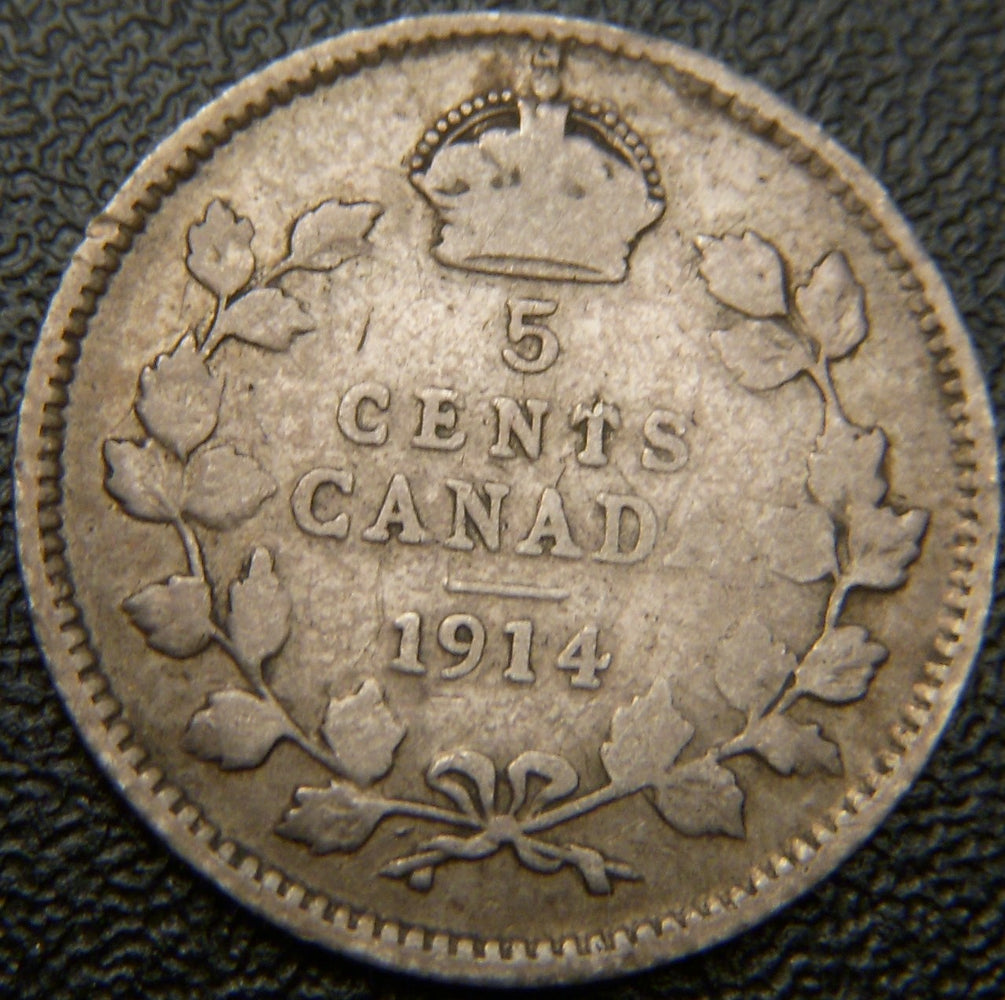 1914 Canadian Silver Five Cent - VG