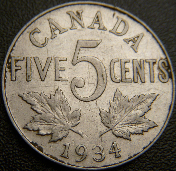 1934 Canadian Five Cent - EF