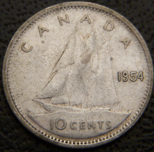 1954 Canadian Ten Cent - VG/Fine +