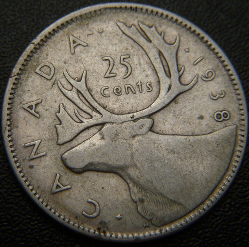 1938 Canadian Quarter - VG to VF