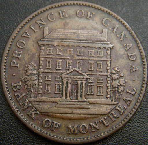 1842 One Penny Montreal Bank Token