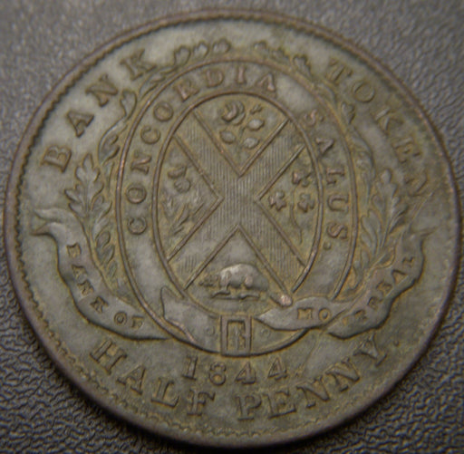 1842 Half Penny Montreal Token