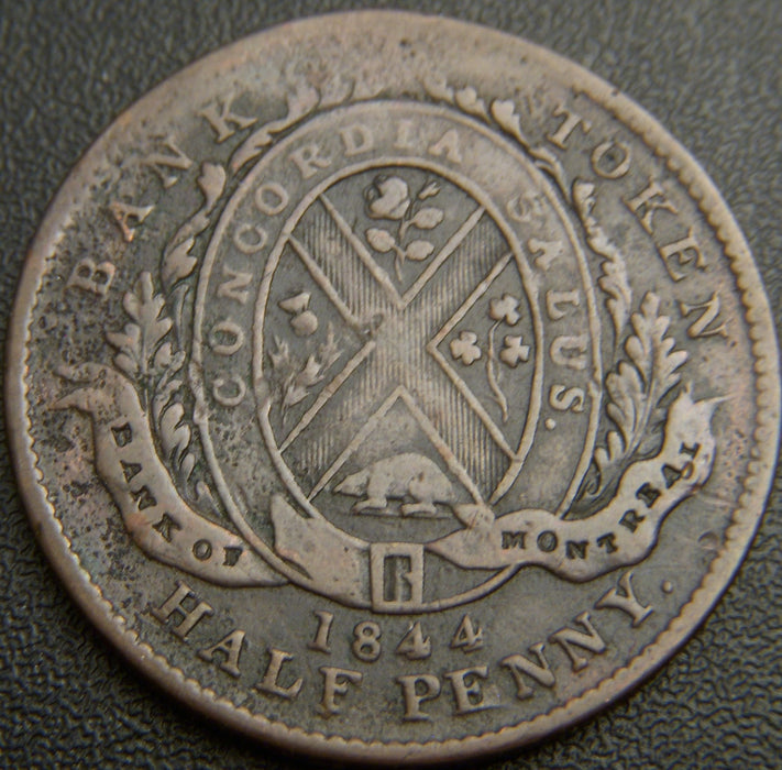 1844 Half Penny - Montreal Bank Token