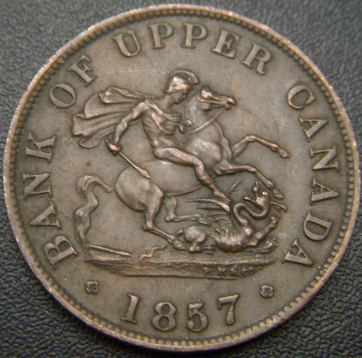 1857 Half Penny - Bank Upper Canada Token