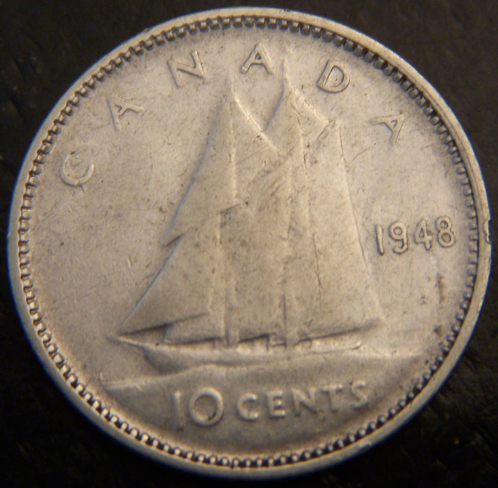 1948 Canadian Ten Cent -  VG/Fine +