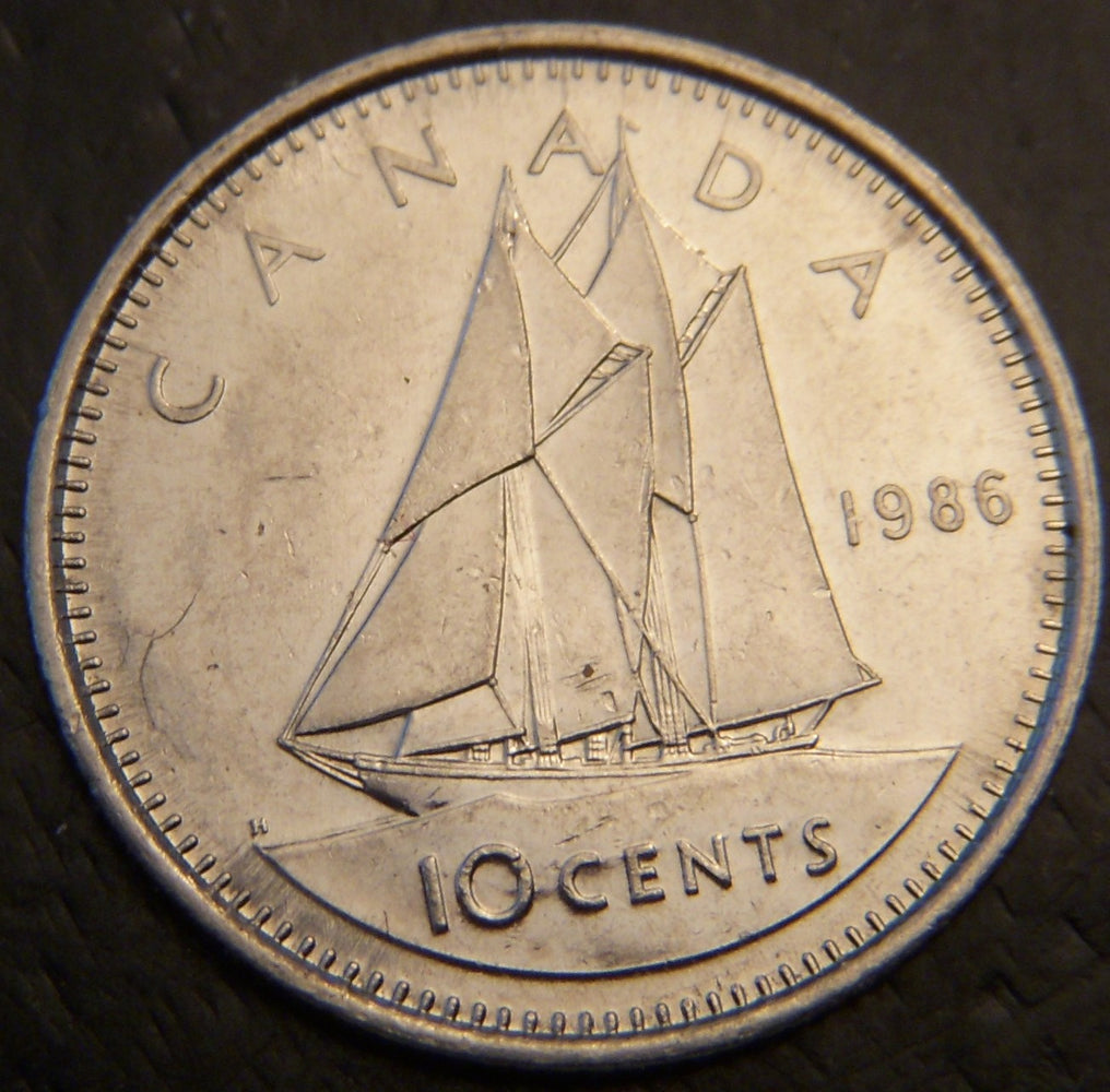 1986 Canadian Ten Cent - Fine to EF