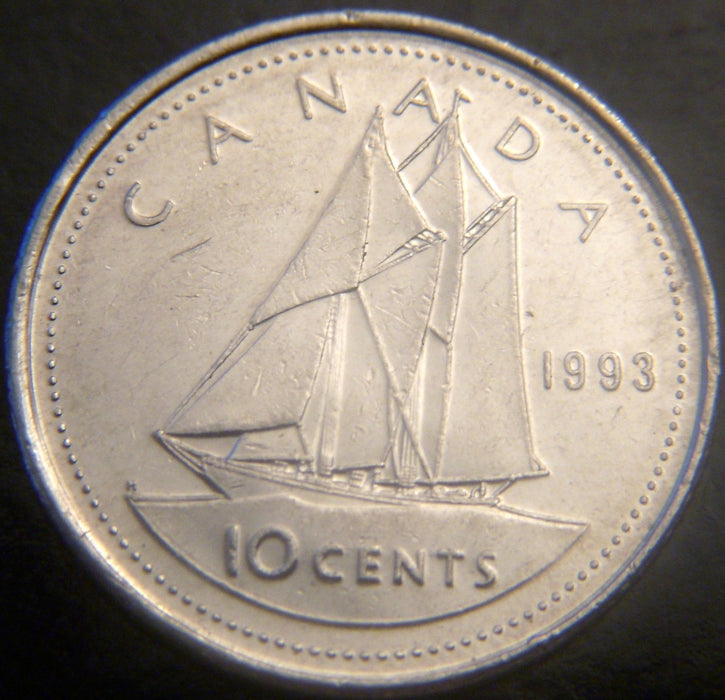 1993 Canadian Ten Cent - VF to AU