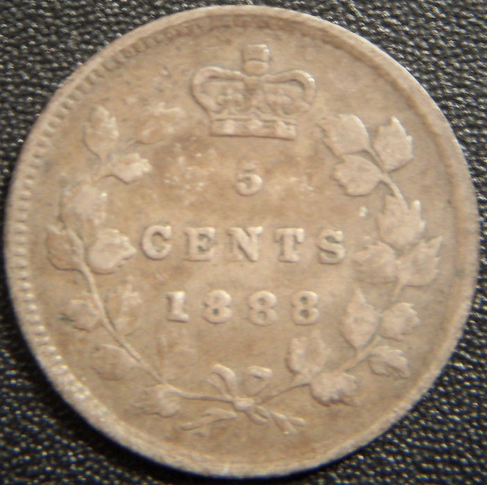 1888 Canadian Silver Five Cent - Fine