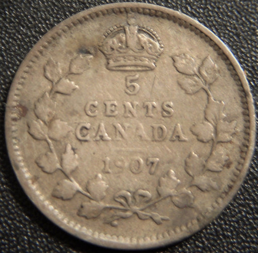 1907 Canadian Silver Five Cent - Very Good