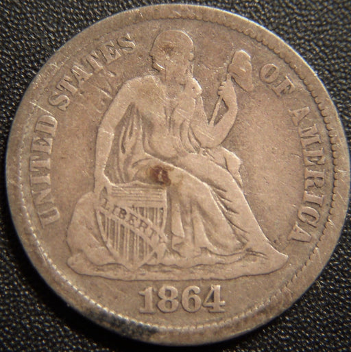 1864-S Seated Dime - Very Fine