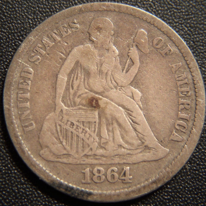 1864-S Seated Dime - Very Fine
