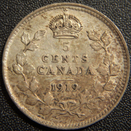 1919 Canadian Silver Five Cent - Very Fine