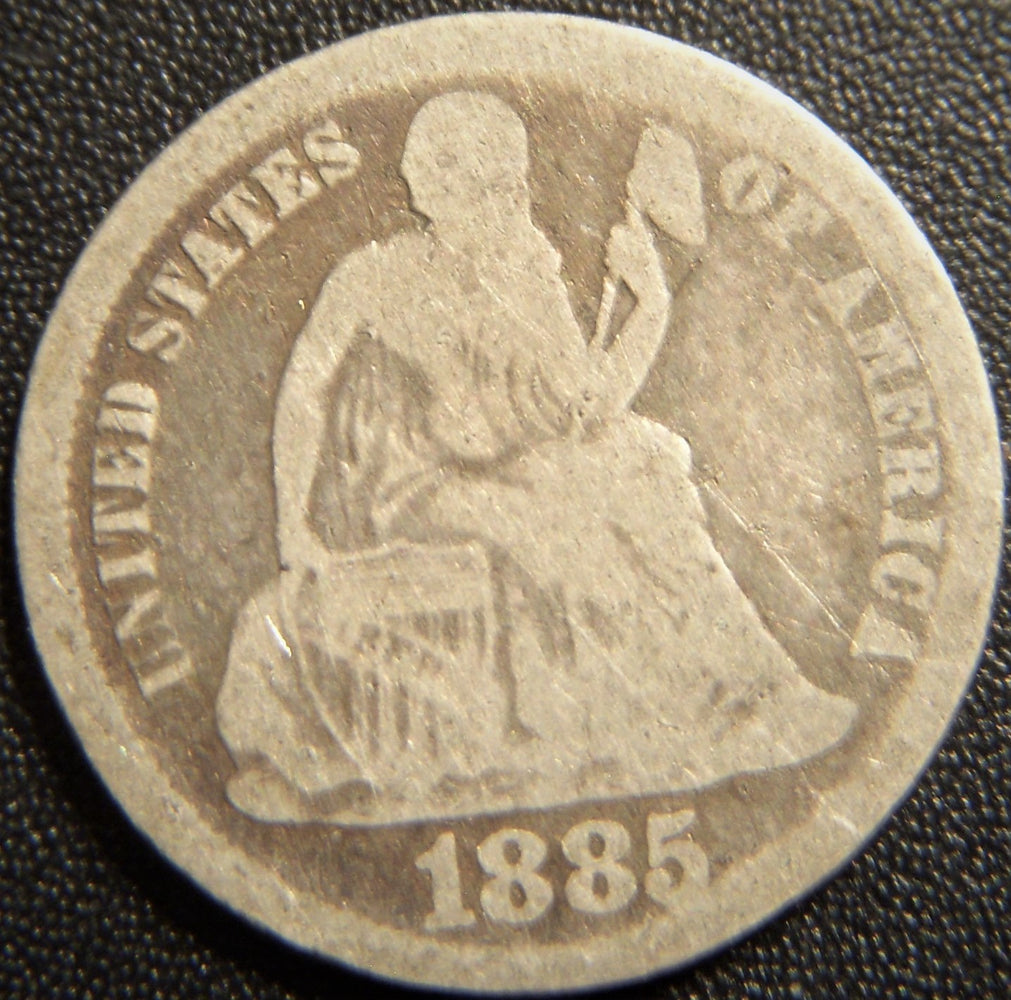1885 Seated Dime - Very Good