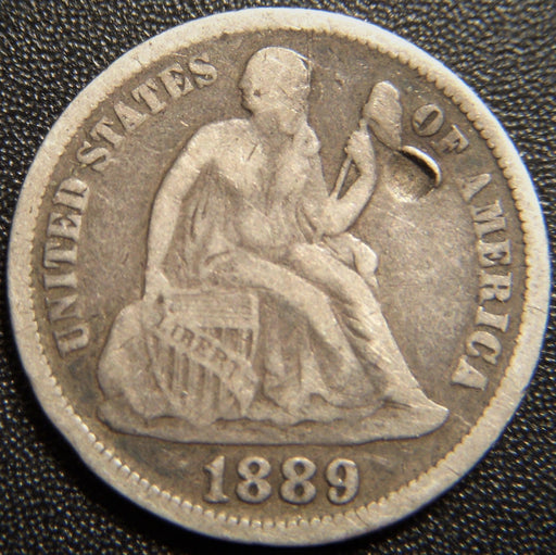 1889 Seated Dime - Very Fine Damaged