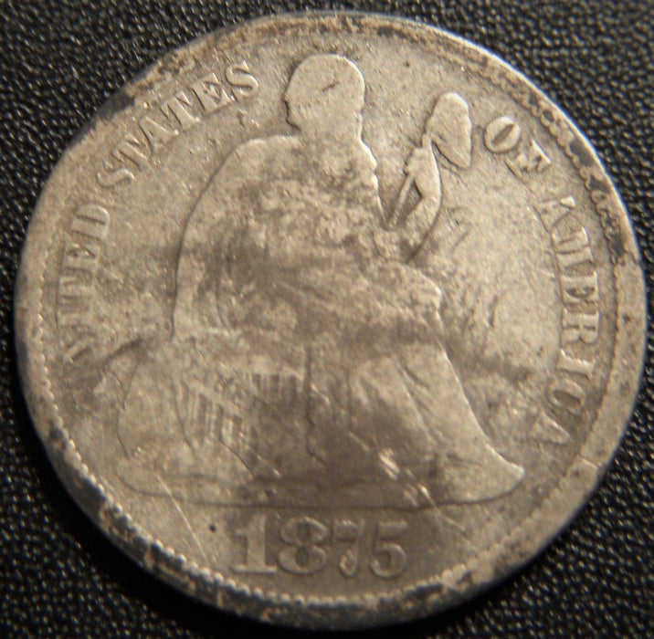 1875-CC Seated Dime - Above Bow Very Good