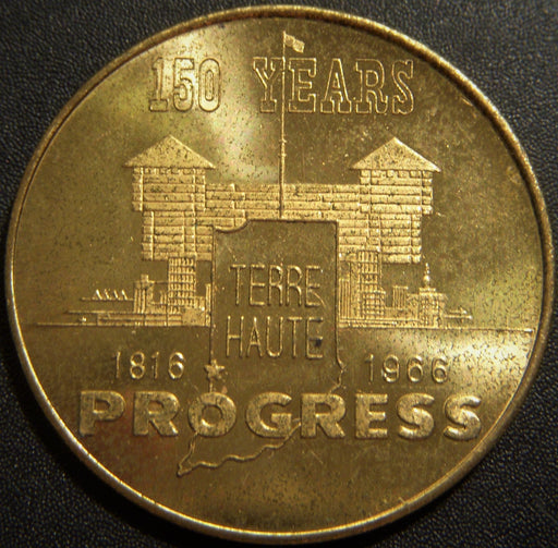 1966 Terre Haute, IN 150 Years Sesquicentennial Half Dollar Token