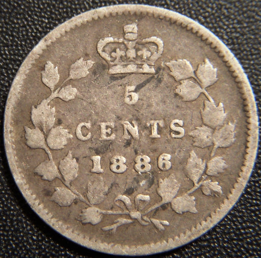 1886 Canadian Silver Five Cent - Fine