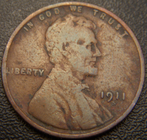 1911-S Lincoln Cent - VG