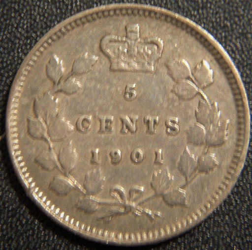 1901 Canadian Silver Five Cent - Extra Fine