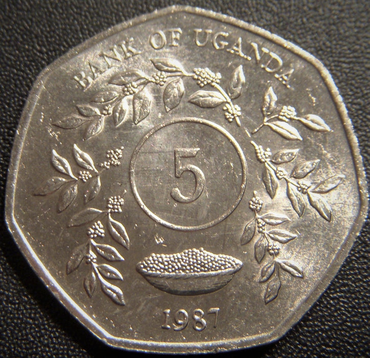 1987 5 Shillings - Uganda
