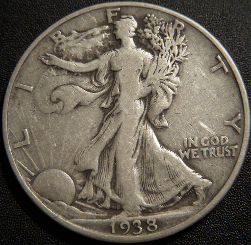 1938-D Walking Half Dollar - Fine