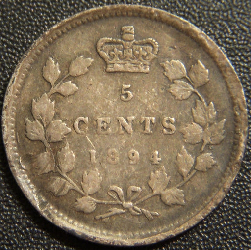 1894 Canadian Silver Five Cent - Fine/Very Fine
