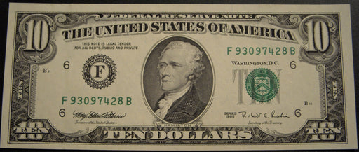 1995 (F) $10 Federal Reserve Note - FR# 2032F