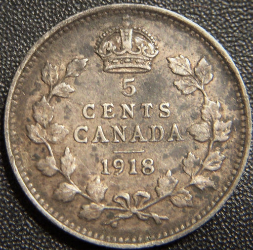 1918 Canadian Silver Five Cent - Very Fine