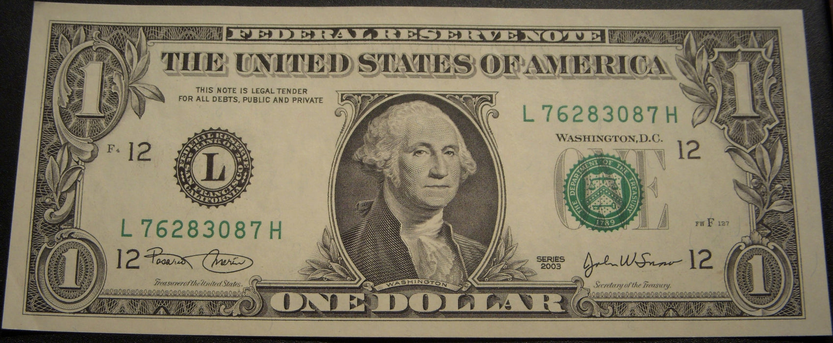 2003 (L) $1 Federal Reserve Note - FR#1929L