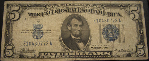 1934A $5 Silver Certificate - FR#1651