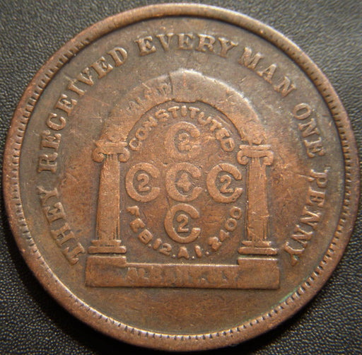 Masonic One Penny - Constituted Albany NY
