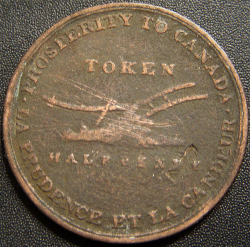 1828 Half Penny Lesslie & Sons Upper Canada Token