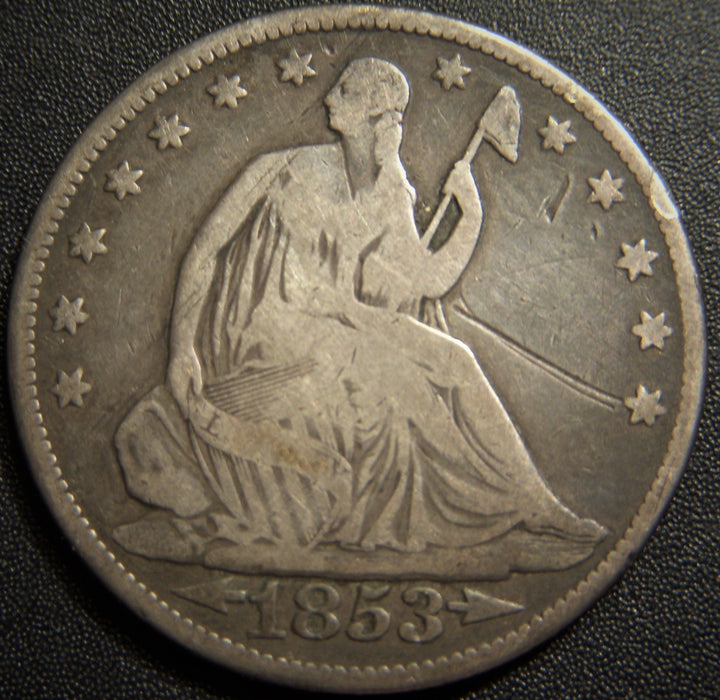 1853 Seated Half Dollar - Very Good