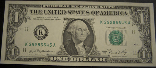 1981 (K) $1 Federal Reserve Note - Uncirculated