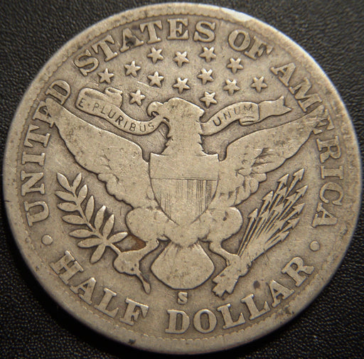 1908-S Barber Half Dollar - Very Good