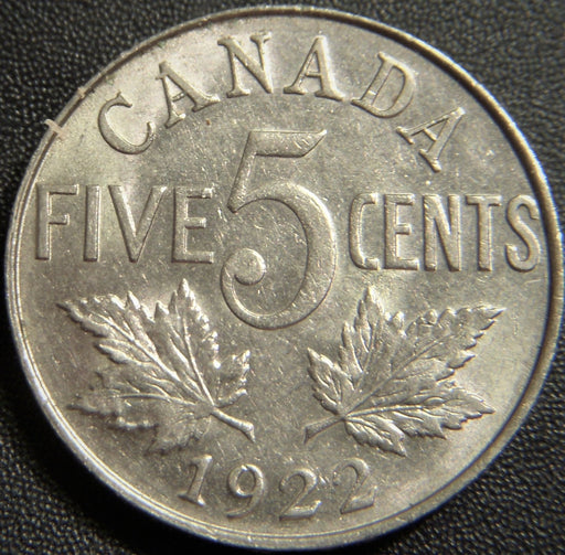 1922 Canadian Five Cent - Extra Fine