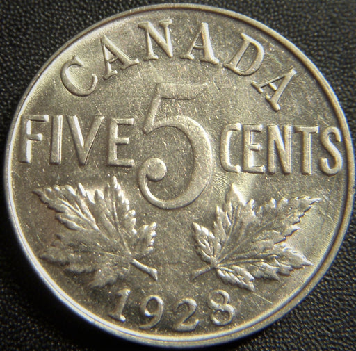 1928 Canadian Five Cent - Extra Fine